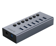 Orico 7x USB-A 3.0 z włącznikami - szary - 1343437 - zdjęcie 3